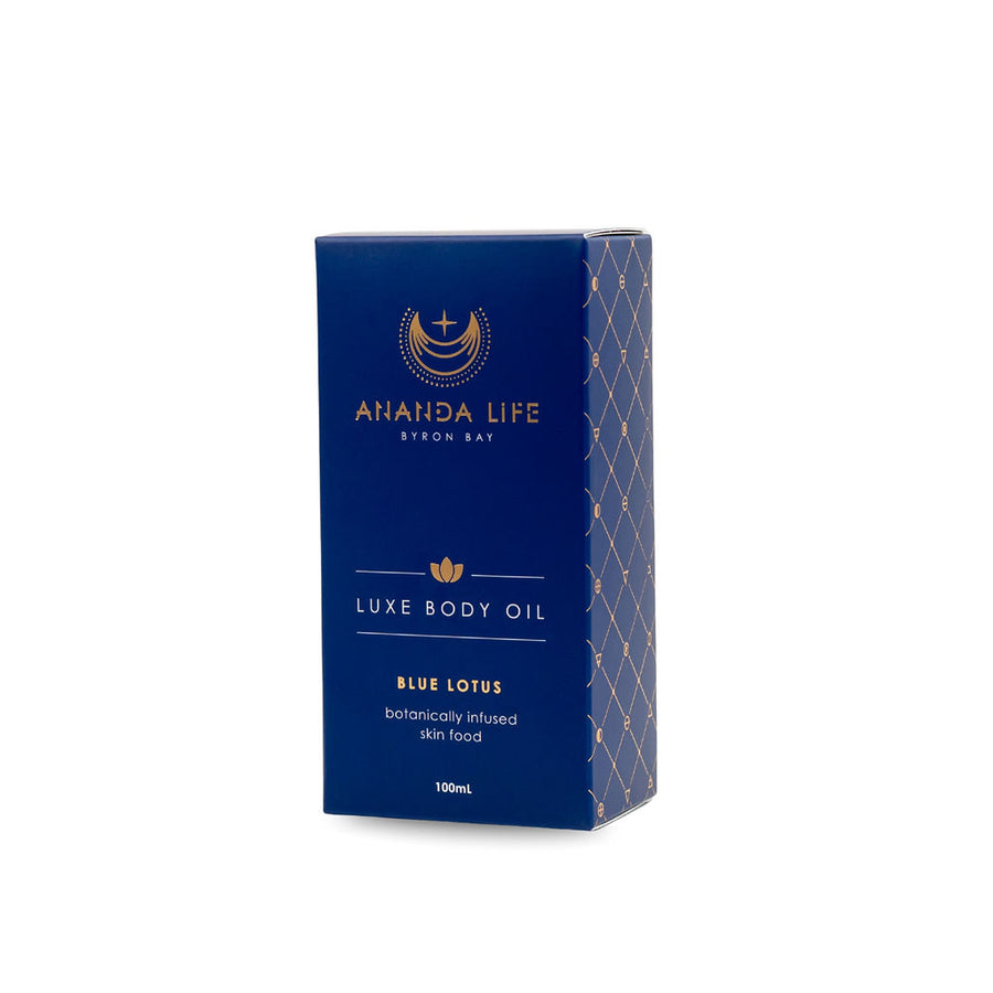 Blue lotus natural body oil luxury botanical body oil packaging