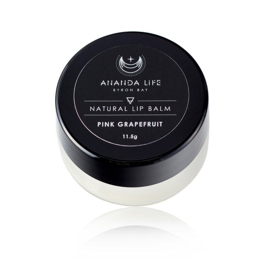 Ananda Life Pink Grapefruit lip Balm Glass pot