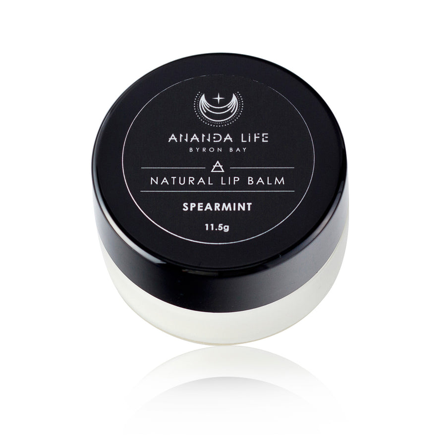Ananda Life Spearmint lip balm glass pot